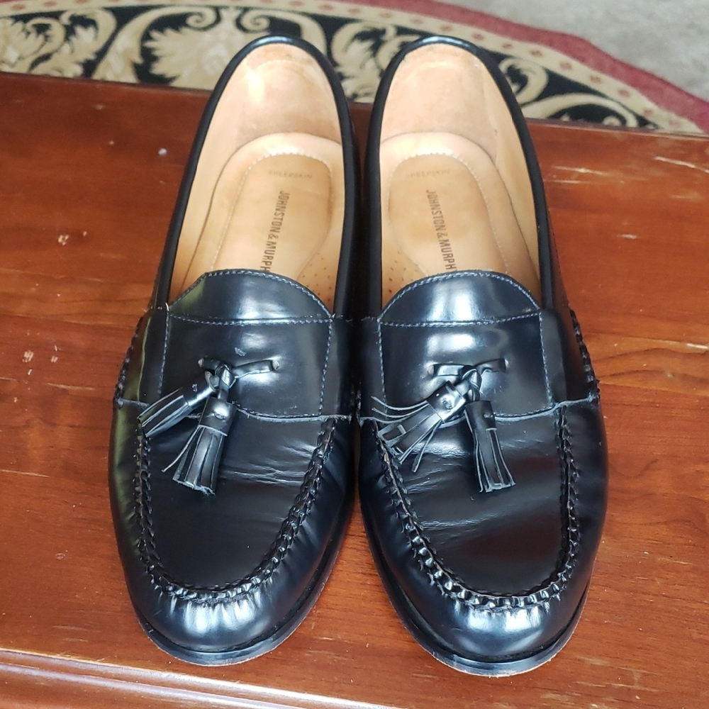 Johnston & Murphy Black Tassel Loafers